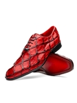 Red Pirarucu Exotic Skin Lace Up Men's Shoe | Marco Di Milano Lace Up Shoes Collection | Sam's Tailoring Fine Men's Clothing