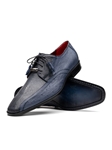 Navy Ostrich & Stingray Lace Up Men's Shoe | Marco Di Milano Lace Up Shoes Collection | Sam's Tailoring Fine Men's Clothing