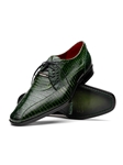 Green Alligator & Cobra Skin Men's Lace Up Shoe | Marco Di Milano Lace Up Shoes Collection | Sam's Tailoring Fine Men's Clothing