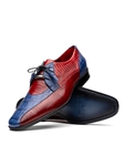 Navy/Red Alligator & Cobra Skin Men's Lace Up Shoe | Marco Di Milano Lace Up Shoes Collection | Sam's Tailoring Fine Men's Clothing