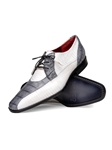 Gray/White Alligator & Cobra Skin Men's Lace Up Shoe | Marco Di Milano Lace Up Shoes Collection | Sam's Tailoring Fine Men's Clothing