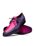 Pink/Purple  Genuine Ostrich Leather Men's Shoe | Marco Di Milano Lace Up Shoes Collection | Sam's Tailoring Fine Men's Clothing