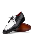 White/Black Genuine Ostrich Leather Men's Derby Shoe | Marco Di Milano Lace Up Shoes Collection | Sam's Tailoring Fine Men's Clothing