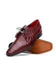 Wine Caiman Crocodile Dress Derby Men's Shoe | Marco Di Milano Lace Up Shoes Collection | Sam's Tailoring Fine Men's Clothing