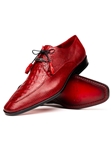 Red Caiman & Lizard Dress Derby Men's Shoe | Marco Di Milano Lace Up Shoes Collection | Sam's Tailoring Fine Men's Clothing