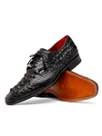 Black Nile Crocodile Leather Men's Lace Up Shoe | Marco Di Milano Lace Up Shoes Collection | Sam's Tailoring Fine Men's Clothing