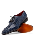 Navy Nile Crocodile Leather Men's Lace Up Shoe | Marco Di Milano Lace Up Shoes Collection | Sam's Tailoring Fine Men's Clothing