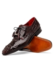 Wine Nile Crocodile Leather Men's Lace Up Shoe | Marco Di Milano Lace Up Shoes Collection | Sam's Tailoring Fine Men's Clothing