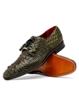 Forest Green Nile Crocodile Leather Lace Up Shoe | Marco Di Milano Lace Up Shoes Collection | Sam's Tailoring Fine Men's Clothing