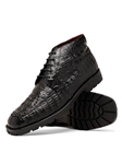 Black Caiman Crocodile Leather Men's Chuka Boot | Marco Di Milano Lace Up Shoes Collection | Sam's Tailoring Fine Men's Clothing