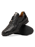 Black Genuine Caiman & Lizard Men's Shoe | Marco Di Milano Lace Up Shoes Collection | Sam's Tailoring Fine Men's Clothing