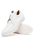 White  Genuine Caiman & Lizard Men's Shoe | Marco Di Milano Lace Up Shoes Collection | Sam's Tailoring Fine Men's Clothing