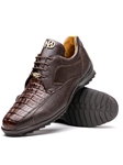 Brown Genuine Caiman & Lizard Men's Shoe | Marco Di Milano Lace Up Shoes Collection | Sam's Tailoring Fine Men's Clothing