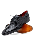 Black Genuine Alligator Leather Men's Derby Shoe | Marco Di Milano Lace Up Shoes Collection | Sam's Tailoring Fine Men's Clothing