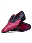 Pink/Purple Caiman Crocodile & Lizard Lace Up Shoe | Marco Di Milano Lace Up Shoes Collection | Sam's Tailoring Fine Men's Clothing