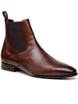 Antique Cognac Italian Leather Lining Chelsea Boot | Belvedere Studio Shoes | Sam's Tailoring Fine Men's Clothing