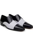Black/White Deerskin & Nappa Leather Men's Shoe | Belvedere Studio Shoes | Sam's Tailoring Fine Men's Clothing