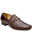 Brown Genuine Ostrich Bartolo Men's Loafer | Belvedere Dress Shoes | Sam's Tailoring Fine Men's Clothing