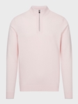 Pink Quarter Zip Closure Highneck Men's Sweater | Emanuel Berg Sweaters Collection | Sam's Tailoring Fine Men Clothing