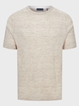 Beige Short Sleeve Reglan Linen Crew Neck T-Shirt | Emanuel Berg T-Shirts Collection | Sam's Tailoring Fine Men Clothing