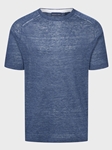 Navy Short Sleeve Reglan Linen Crew Neck T-Shirt | Emanuel Berg T-Shirts Collection | Sam's Tailoring Fine Men Clothing