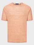 Orange Short Sleeve Reglan Linen Crew Neck T-Shirt | Emanuel Berg T-Shirts Collection | Sam's Tailoring Fine Men Clothing