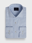 Bright Blue Checked Twill Stretch Natural Yoga Dress Shirt | Emanuel Berg Business Shirts Collection | Sam's Tailoring Fine Men's Clothing