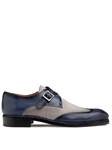 Blue/Grey Blanes Spectator Men's Monk Strap Shoe | Mezlan Monk Strap Shoes Collection | Sam's Tailoring Fine Men's Clothing