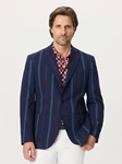 Navy Multi Stripe Design Liberty Lines Men's Blazer | Robert Graham Blazers Collection | Sam's Tailoring Fine Men's Clothing