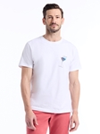 White Wavy Sips Men's Crewneck Short Sleeve T-Shirt | Robert Graham Polos & T-Shirts Collection | Sam's Tailoring Fine Men's Clothings