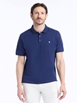 Navy Devil Point Collar Short Sleeve Men's Polo | Robert Graham Polos & T-Shirts Collection | Sam's Tailoring Fine Men's Clothing