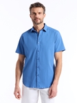 Blue Thresher Short Sleeve Button Down Men's Shirt | Robert Graham Short Sleeves Shirts Collection | Sam's Tailoring Fine Men's Tailoring