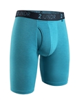 Turquoise Swing Shift 9" Long Leg Underwear | 2Undr 9" Long Leg Athletic Underwear | Sam's Tailoring Fine Men's Clothing