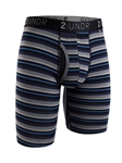 Blue Stripe Swing Shift 9" Long Leg Underwear | 2Undr 9" Long Leg Athletic Underwear | Sam's Tailoring Fine Men's Clothing