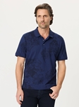 Navy Linford Men's Short Sleeve Polo | Robert Graham Polos Collection | Sam's Tailoring Fine Men's Clothing