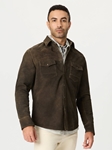 Brown Marstow Point Collar Men's Shirt Jacket | Robert Graham Outerwear Collection | Sam's Tailoring Fine Men's Clothing