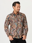 Multi Ferncraw Long Sleeve Button Down Men's Shirt | Robert Graham Long Sleeves Shirts Collection | Sam's Tailoring Fine Men Clothing