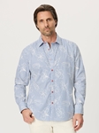 True Blue Darien Long Sleeve Button Down Men Shirt | Robert Graham Long Sleeves Shirts Collection | Sam's Tailoring Fine Men Clothing
