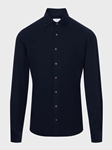 Dark Navy Solid Corduroy Men'S Sport Casual Shirt | Emanuel Berg Casual Shirts Collection | Sam's Tailoring Fine Men Clothing