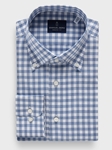 Blue Cotton Luxe Flannel Twill Men'S Casual Sartorial Shirt | Emanuel Berg Casual Shirts Collection | Sam's Tailoring Fine Men Clothing