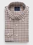 Beige Cotton Luxe Flannel Twill Casual Sartorial Men'S Shirt | Emanuel Berg Casual Shirts Collection | Sam's Tailoring Fine Men Clothing
