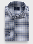 Blue Cotton Luxe Flannel Twill Casual Sartorial Men'S Shirt | Emanuel Berg Casual Shirts Collection | Sam's Tailoring Fine Men Clothing