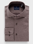 Dark Brown Premium Quality Jersey Knit Men'S Shirt | Emanuel Berg Casual Shirts Collection | Sam's Tailoring Fine Men Clothing