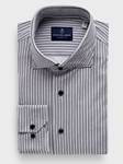 Medium Grey Modern 4 Flex Stretch Knit Shirt | Emanuel Berg Business Shirts Collection | Sam's Tailoring Fine Men Clothing