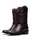 BlackCherry Genuine Python Handcrafted Cowboy Boot | Western Boots Collection | Sam's Tailoring Fine Men's Clothing