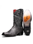 Stone White Genuine Python Men's Handcrafted Cowboy Boot | Western Boots Collection | Sam's Tailoring Fine Men's Clothing