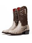 Natural Genuine Python Men's Handcrafted Cowboy Boot | Western Boots Collection | Sam's Tailoring Fine Men's Clothing