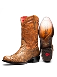 Cognac Genuine Python Men's Handcrafted Cowboy Boot | Western Boots Collection | Sam's Tailoring Fine Men's Clothing