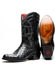 Black Ostrich Skin Vamp Men's Cowboy Boot | Western Boots Collection | Sam's Tailoring Fine Men's Clothing