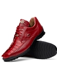 Red Hornback Caiman & Calf Leather Exotic Sneaker | Marco Di Milano Sneakers Collection | Sam's Tailoring Fine Men's Clothing